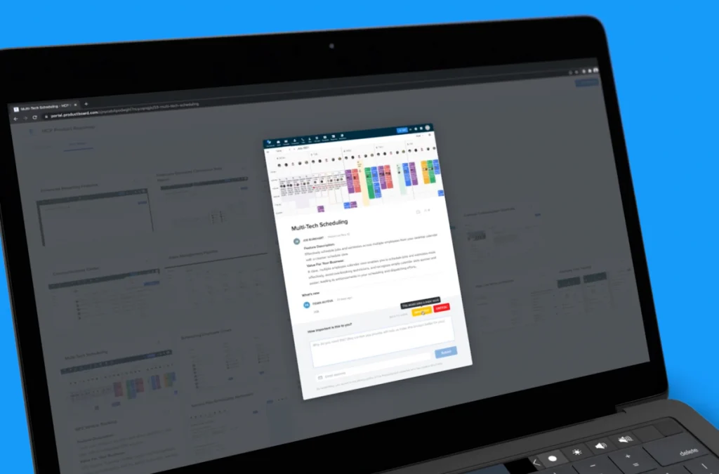 Scheduling software dashboard