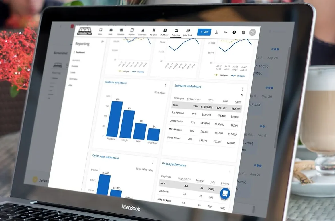 Reporting dashboard laptop mock up